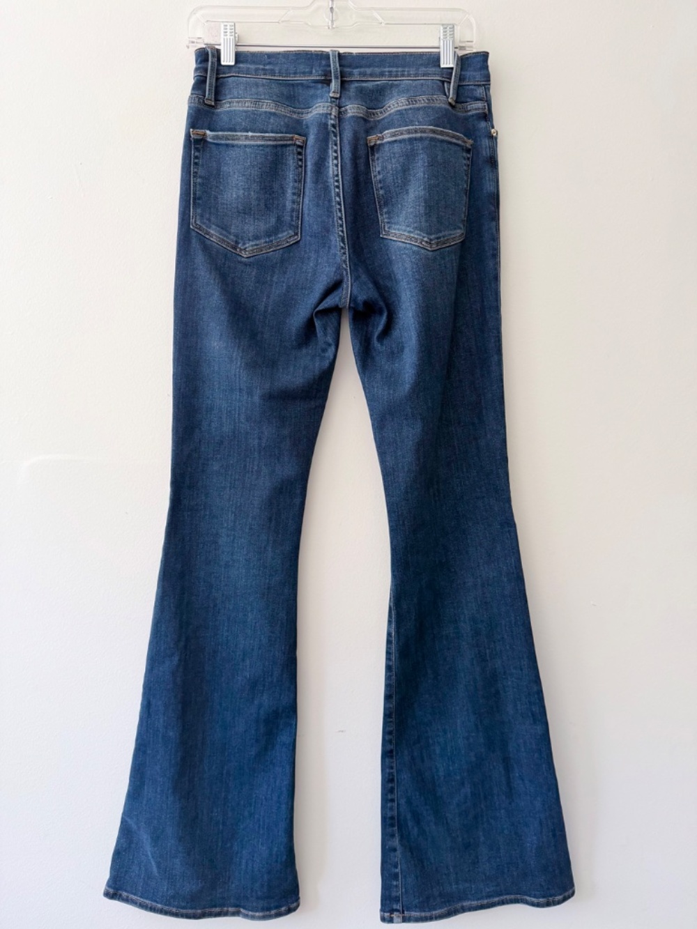Frame 'Le High Flare' Dark Denim Stretch 5 Pocket Zip Size 27 - Picture 5 of 9